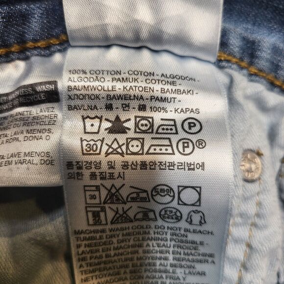 Levi's 505 Jeans Mens 34x26 Blue Regular Fit Straight Leg Distressed Denim - Picture 4 of 12